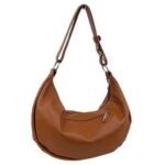 Bolso de Hombro en Piel Italiana con Diseño Medialuna, Bolsillo Trasero y Gran Capacidad Mujer - Imagen 23