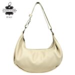 Bolso de Hombro en Piel Italiana con Diseño Medialuna, Bolsillo Trasero y Gran Capacidad Mujer - Imagen 19