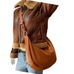 Bolso de Hombro en Piel Italiana con Diseño Medialuna, Bolsillo Trasero y Gran Capacidad Mujer - Imagen 4