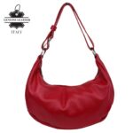 Bolso de Hombro en Piel Italiana con Diseño Medialuna, Bolsillo Trasero y Gran Capacidad Mujer - Imagen 20
