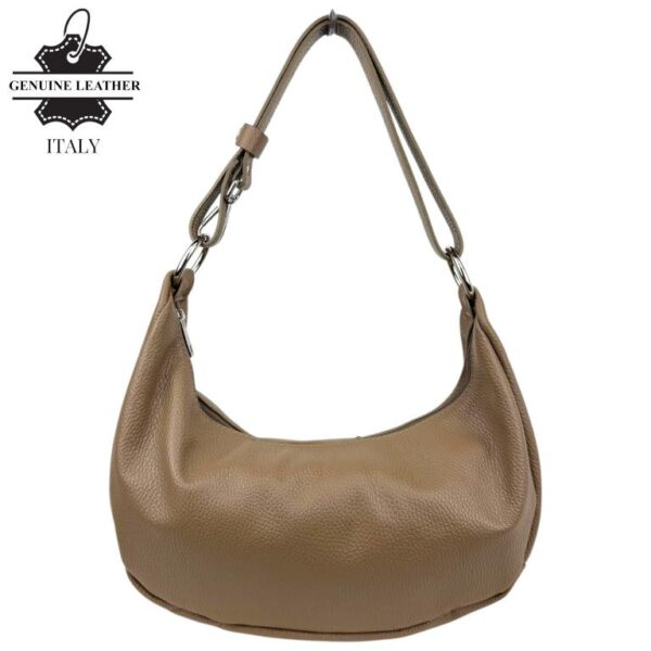 Bolso de Hombro en Piel Italiana con Diseño Medialuna, Bolsillo Trasero y Gran Capacidad Mujer - Imagen 9