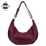 Bolso de Hombro en Piel Italiana con Diseño Medialuna, Bolsillo Trasero y Gran Capacidad Mujer - Imagen 14