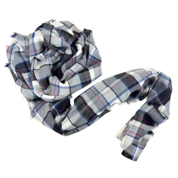 Amplia Bufanda de Algodón para Mujer con Diseño de Cuadrados y Bonito Diseño-Gris- Mayorista España