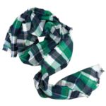 Amplia Bufanda de Algodón para Mujer con Diseño de Cuadrados y Bonito Diseño