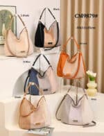 Bolso de Hombro Sintético tipo Hobo con Efecto Ante, Bolsillo Trasero y Gran Capacidad para Mujer - Imagen 2