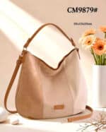 Bolso de Hombro Sintético tipo Hobo con Efecto Ante, Bolsillo Trasero y Gran Capacidad para Mujer