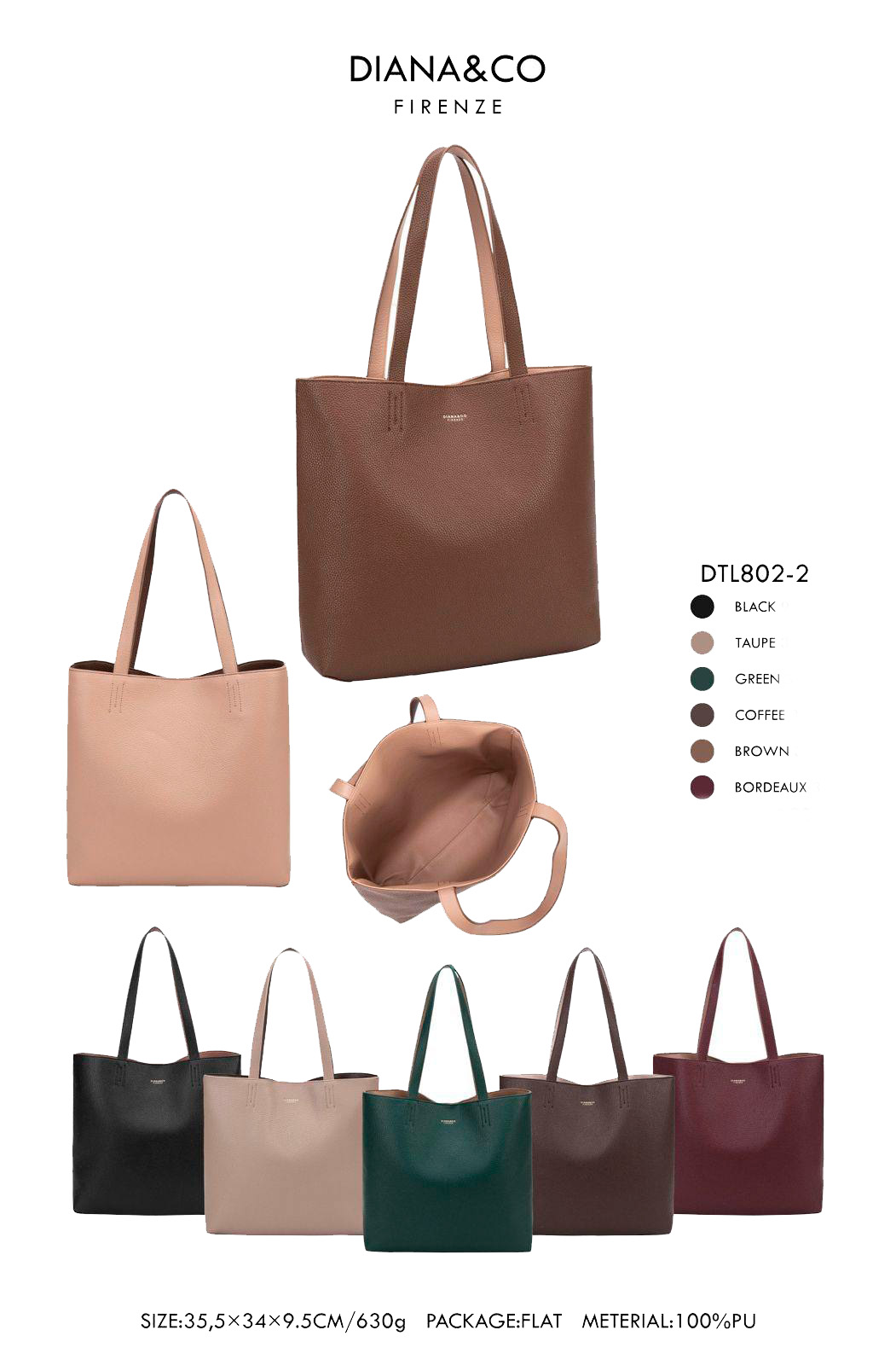 CGDTL802-2-All Bolso de Hombro Reversible en Piel Sintética de Diana & Co con Gran Capacidad y Calidad para Mujer - Imagen 1