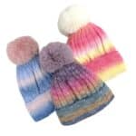 Gorro Multicolor Tie Dye con Pompom, Talla Única y Alegre Diseño para Mujer