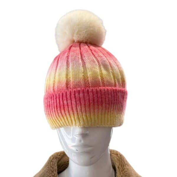 Gorro Multicolor Tie Dye con Pompom, Talla Única y Alegre Diseño para Mujer - Imagen 7