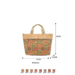 Bolso de Mano Ecológico tipo Tote en Corcho para Mujer con Bolsillo Frontal y Cremallera