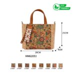 Bolso de Mano Ecológico en Corcho tipo Tote para Mujer con Elementos Decorativos Frontales