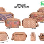 Bolso Bandolera Ecológico de Corcho para Mujer con 4 Compartimentos con Cremallera