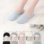 Calcetines Invisibles de Mujer en Algodón con Suela Antideslizante de Silicona y Talla Única