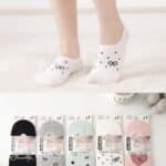 Calcetines Invisibles de Mujer en Algodón con Suela Antideslizante de Silicona y Bonito Diseño