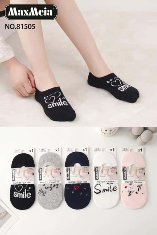 CGMX81505-All Calcetines Tobilleros en Algodón con Alegre Diseño y Suela Antideslizante de Silicona para Mujer - Imagen 1