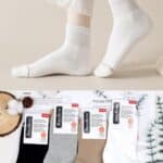 Calcetines Cortos Térmicos de Algodón Bio en Talla Única Pequeña Con Colores Lisos para Mujer