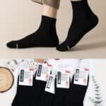 Calcetines Cortos Negros Térmicos de Algodón Bio en Talla Única Grande para Hombre