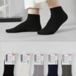 Calcetines Cortos de Algodón Peinado para Hombre con Diseño de Rayas y Colores Lisos
