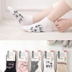 Calcetines Cortos de Algodón Peinado con Alegres Diseño y Bonitos Mensajes para Mujer