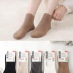 Calcetines Cortos "Romantic" de Algodón Peinado para Mujer con Colores Lisos