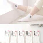 Calcetines Cortos Blancos de Mujer en Algodón Peinado con Pequeño Diseño de Animalitos