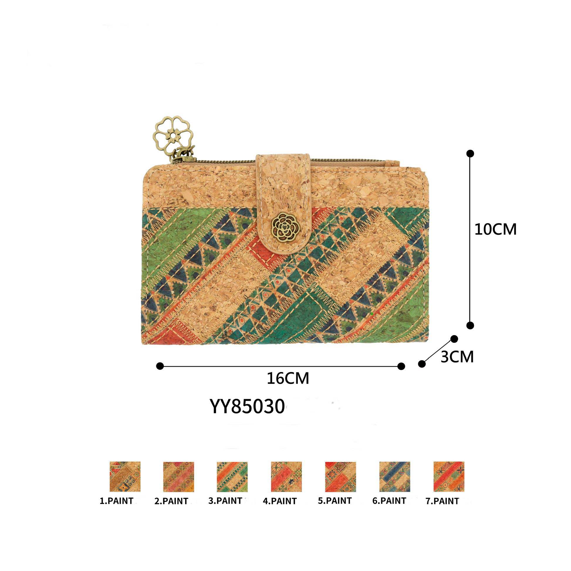 Alegre Monedero en Corcho para Mujer con Mini Solapa y Cierre de Cremallera-All Alegre Monedero en Corcho para Mujer con Mini Solapa y Cierre de Cremallera - Imagen 1