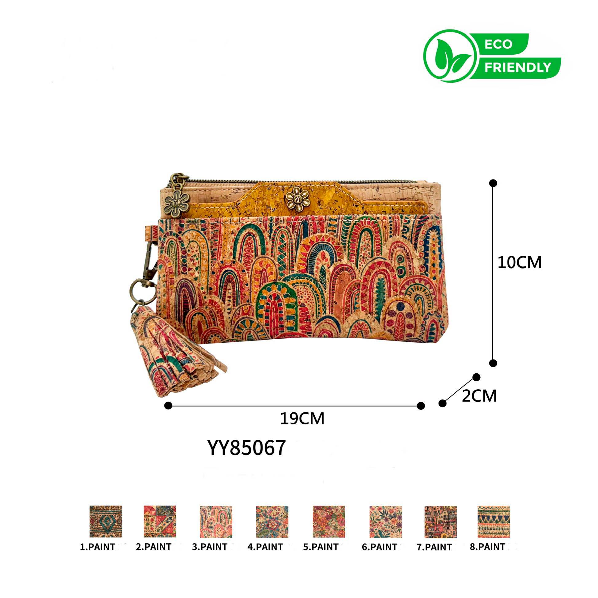 CGYY85067-All Cartera de Corcho para Mujer con Espacio para Tarjetas y Flecos Decorativos - Imagen 1