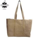 Bolso Shopper de Piel Serraje con Tachuelas y Asas Largas - Imagen 12