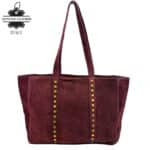 Bolso Shopper de Piel Serraje con Tachuelas y Asas Largas - Imagen 13