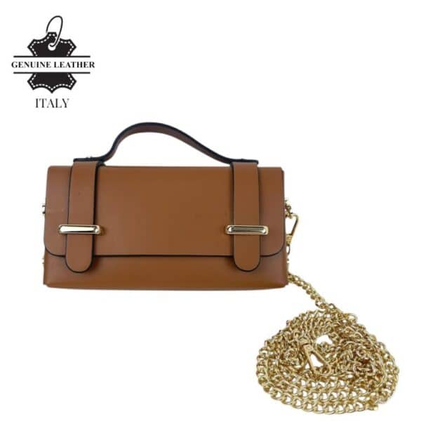 Bolsito de Mano Compacto en Piel con Tachuelas Decorativas y Solapa de 2 Botones para Mujer - Imagen 3