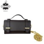 Bolsito de Mano Compacto en Piel con Tachuelas Decorativas y Solapa de 2 Botones para Mujer - Imagen 4