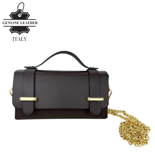 Bolsito de Mano Compacto en Piel con Tachuelas Decorativas y Solapa de 2 Botones para Mujer - Imagen 4