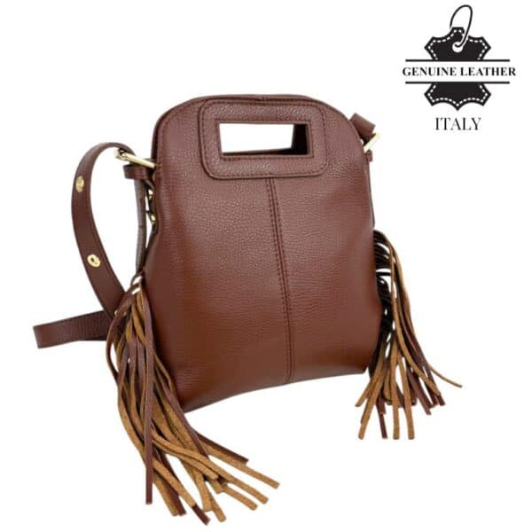 Bolso de Hombro en Piel Italiana Estilo Miss M con Flecos Laterales y Gran Calidad para Mujer - Imagen 6
