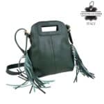 Bolso de Hombro en Piel Italiana Estilo Miss M con Flecos Laterales y Gran Calidad para Mujer - Imagen 7