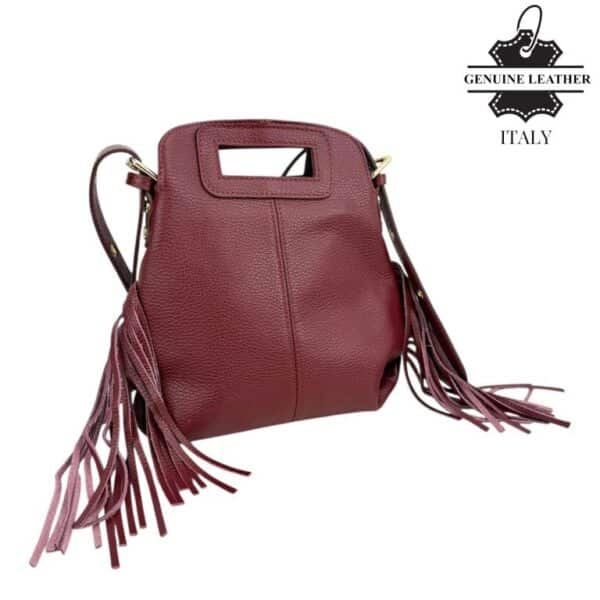 Bolso de Hombro en Piel Italiana Estilo Miss M con Flecos Laterales y Gran Calidad para Mujer - Imagen 9