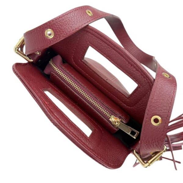 Bolso de Hombro en Piel Italiana Estilo Miss M con Flecos Laterales y Gran Calidad para Mujer - Imagen 16