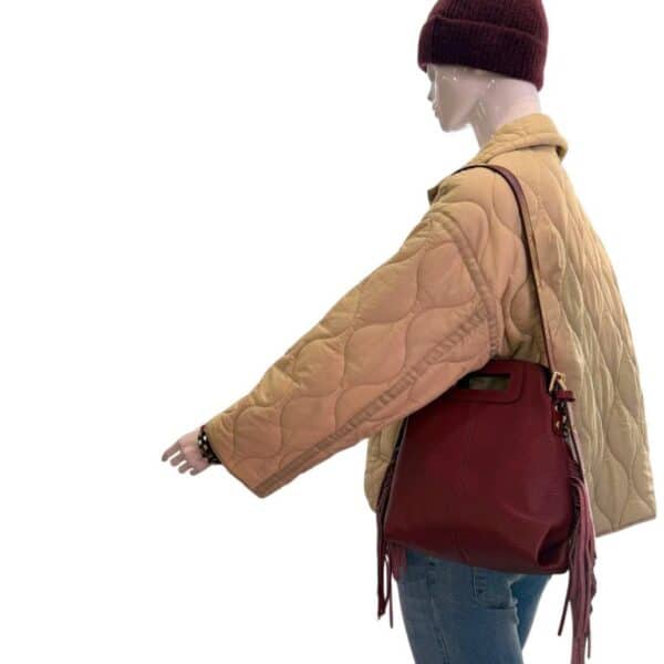 Bolso de Hombro en Piel Italiana Estilo Miss M con Flecos Laterales y Gran Calidad para Mujer - Imagen 10