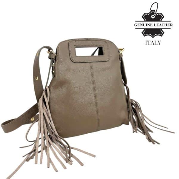 Bolso de Hombro en Piel Italiana Estilo Miss M con Flecos Laterales y Gran Calidad para Mujer - Imagen 2