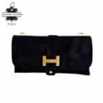 Bolso de Piel Serraje Italiano con Diseño Dorado H y Asa Extraíble para Mujer - Imagen 5