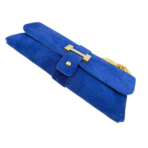 Bolso de Piel Serraje Italiano con Diseño Dorado H y Asa Extraíble para Mujer - Imagen 14