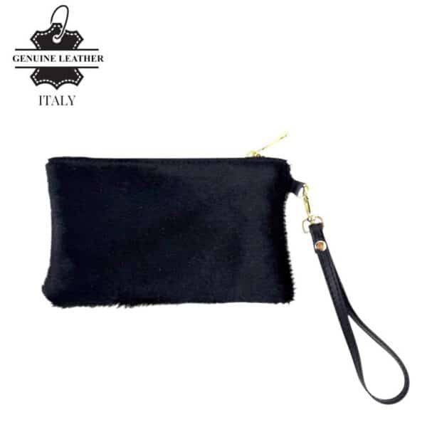 Cartera en Piel Italiana con Pelito, Diseño Animal Print, Cremallera y Asa Corta Extraíble para Mujer - Imagen 9