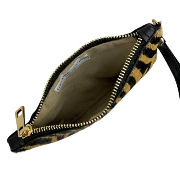 Cartera en Piel Italiana con Pelito, Diseño Animal Print, Cremallera y Asa Corta Extraíble para Mujer - Imagen 17