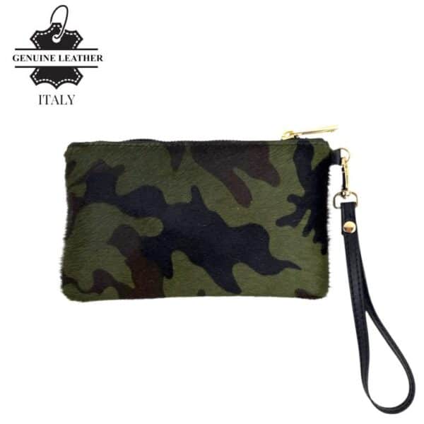 Cartera en Piel Italiana con Pelito, Diseño Animal Print, Cremallera y Asa Corta Extraíble para Mujer - Imagen 11