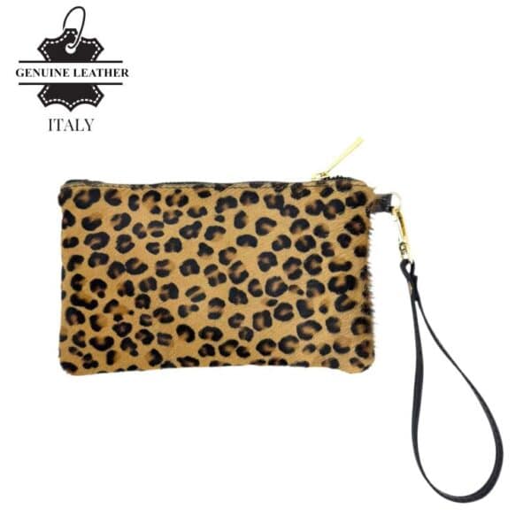 Cartera en Piel Italiana con Pelito, Diseño Animal Print, Cremallera y Asa Corta Extraíble para Mujer - Imagen 12