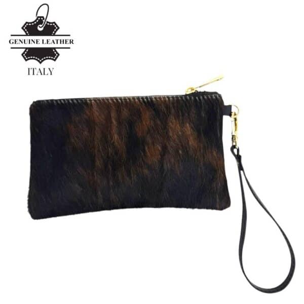 Cartera en Piel Italiana con Pelito, Diseño Animal Print, Cremallera y Asa Corta Extraíble para Mujer - Imagen 10