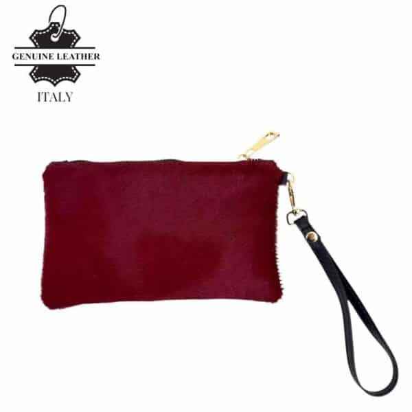 Cartera en Piel Italiana con Pelito, Diseño Animal Print, Cremallera y Asa Corta Extraíble para Mujer - Imagen 6