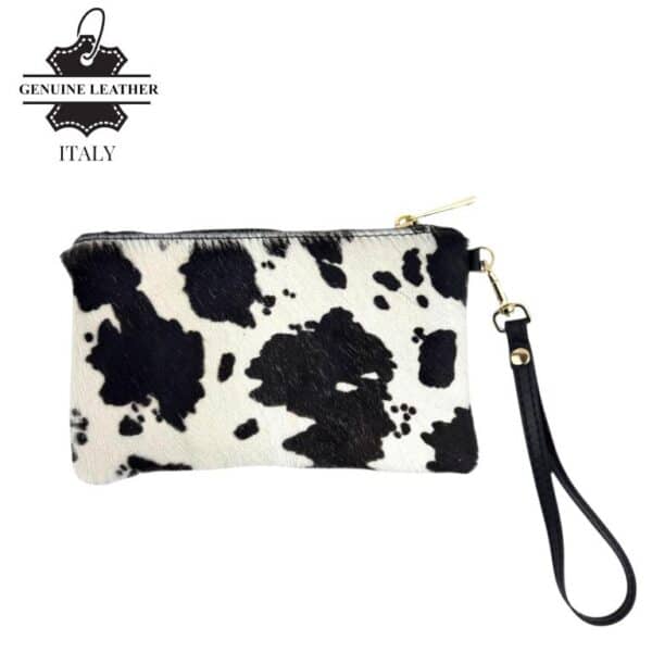 Cartera en Piel Italiana con Pelito, Diseño Animal Print, Cremallera y Asa Corta Extraíble para Mujer - Imagen 7