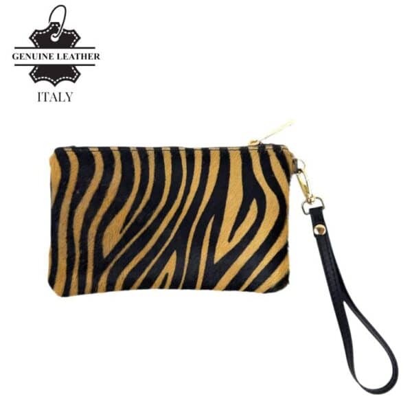 Cartera en Piel Italiana con Pelito, Diseño Animal Print, Cremallera y Asa Corta Extraíble para Mujer - Imagen 14