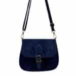 Bolso Bandolera de Serraje Italiano con Gran Calidad, Solapa y Compartimento Frontal para Mujer - Imagen 9