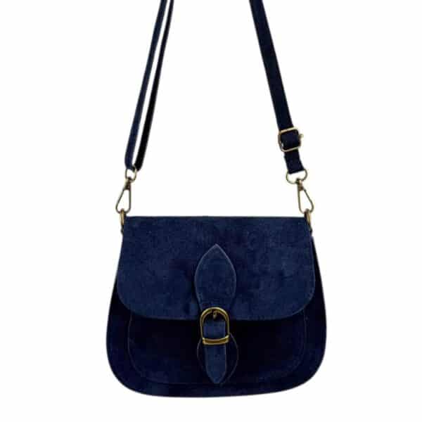 Bolso Bandolera de Serraje Italiano con Gran Calidad, Solapa y Compartimento Frontal para Mujer - Imagen 9